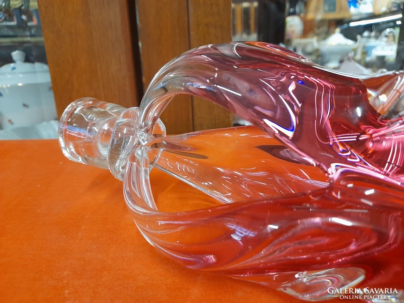Custom-made abstract colored solid decorative glass, candle holder.