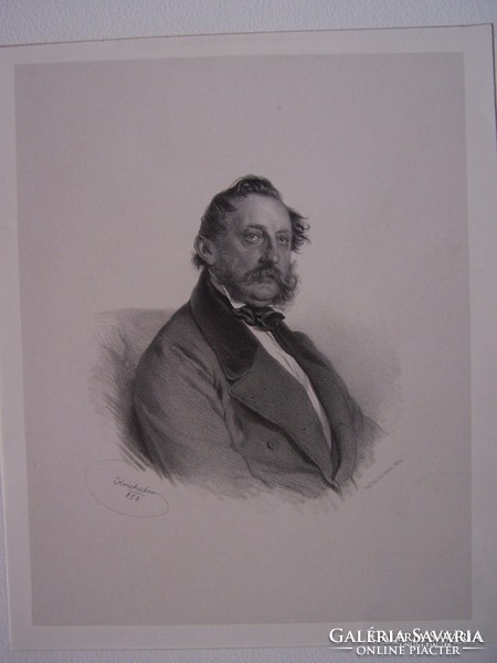 Josef Kriehuber (1800-1876): Fotelben ülő férfi (1858)