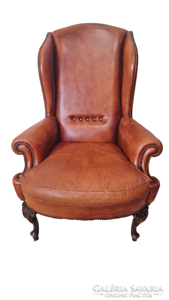 A606 Antik  Angol chesterfield bőr fotel