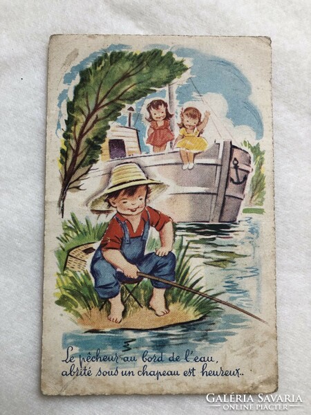 Antique, old graphic postcard -2.