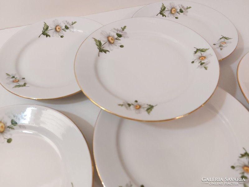 Retro set of 6 lowland porcelain daisies small plates