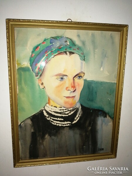 Mariska Undi(1877-1959) - female portrait, 1920-1930? Original painting, with guarantee, only on auction for 1 week.