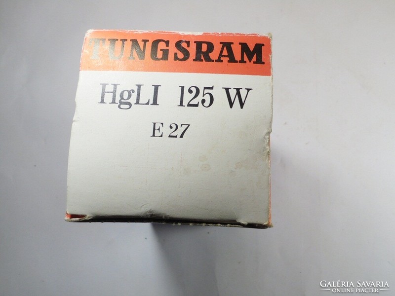 Retro TUNGSRAM HgLI 125 W higanygőz izzó égő eredeti dobozával