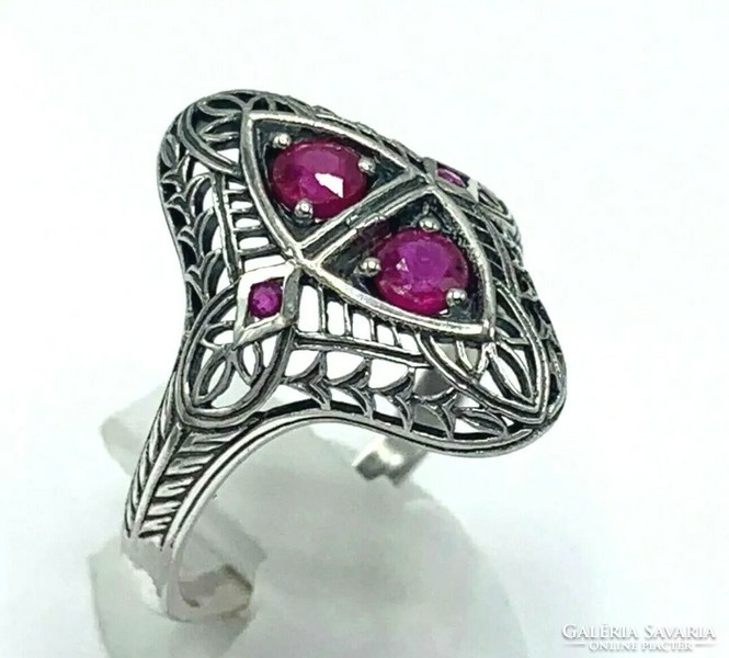 Csodaszép rubin drágaköves    ezüst /925/ gyűrű 53 méret !--új