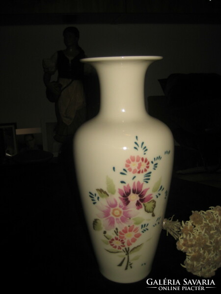 Zsolnay váza , szép virág dekorral   27 cm