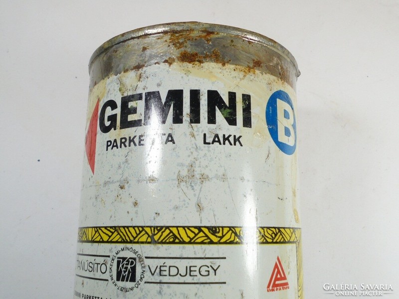 Retro festékes doboz - Gemini parketta lakk - TVK Tiszai Vegyi Kombinát gyártó Leninváros 1970-es