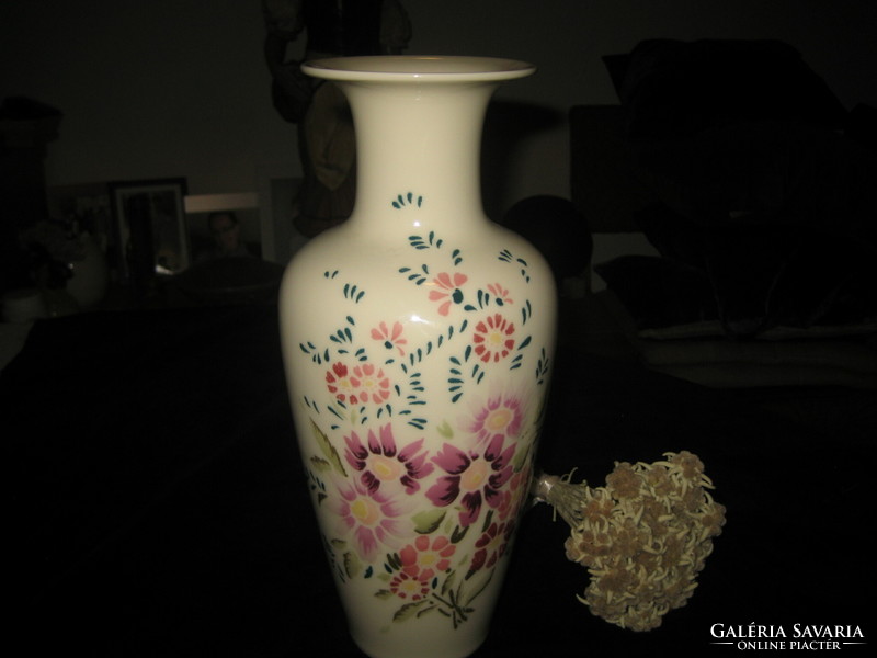 Zsolnay vase, with beautiful flower decor, 27 cm