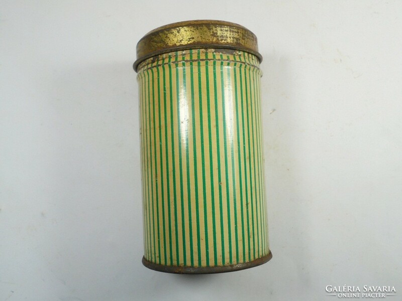 Retro old striped metal box kitchen metal box tin box storage approx. 1970s