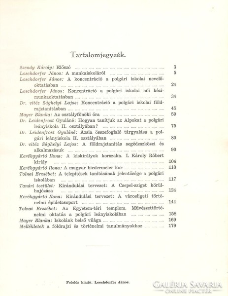 Loschdorfer János: Mester-Utcai Polgári Iskola Évkönyve 1932-1933