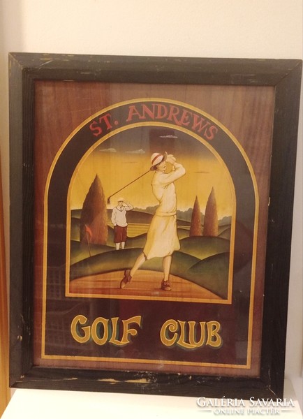 Golf témájú nosztalgia falikép    48 cm x 58 cm