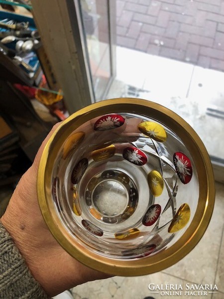 Biedermeier glass beaker, in beautiful condition, 16 cm high