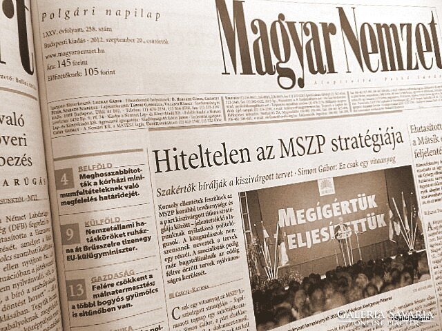 September 20, 2012 / Hungarian nation / birthday!? Original newspaper! No.: 22800