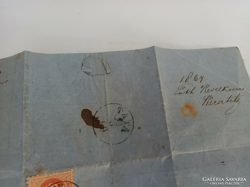 1867 letter/envelope with central stamp