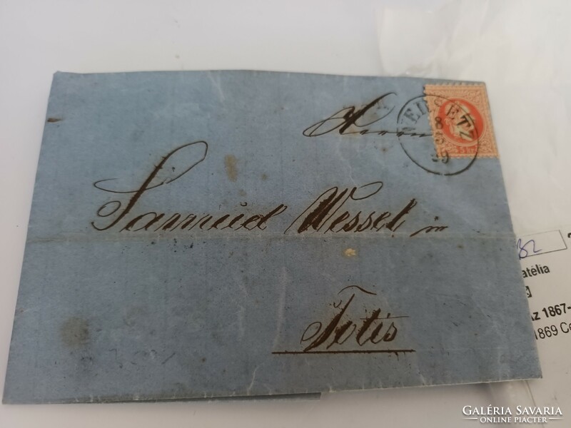 1867 letter/envelope with central stamp