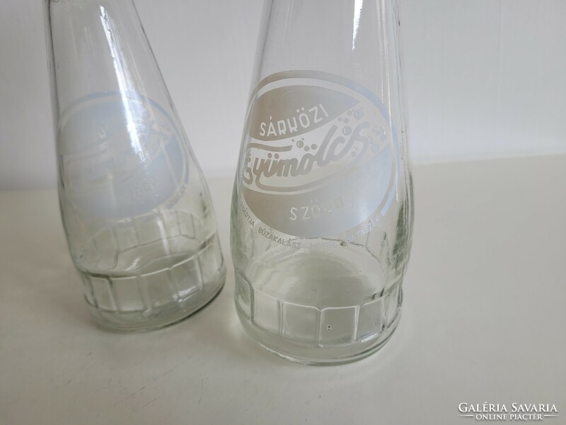 Old retro large size syrup glass bottle mud fruit syrup mid century bottle