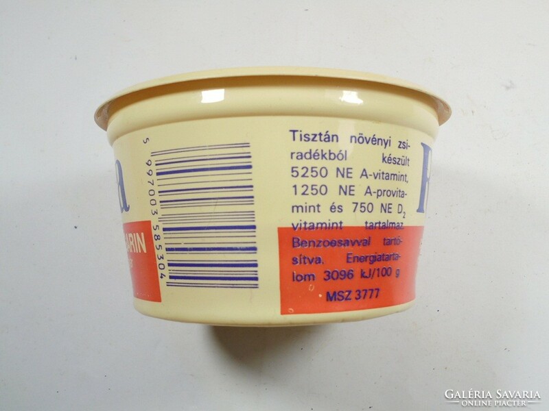 Retro műanyag vajas doboz - Rama Delikatesz Margarin - Rákospalotai Növényolajgyár - 1980-as évekből