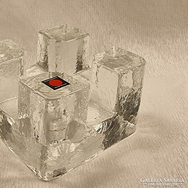 Wiesenthalhütte design in glas marked with colorless solid glass candle holder