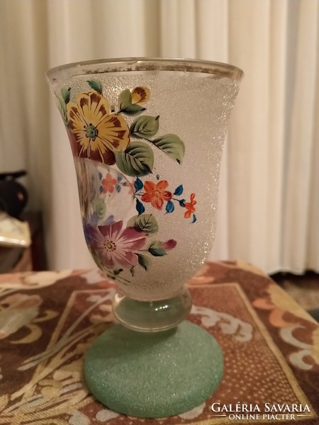Antique Biedermeier rose goblet from the 1800s