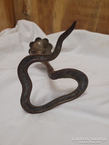 Antik kobra gyertyatartó, rituális, mágikus