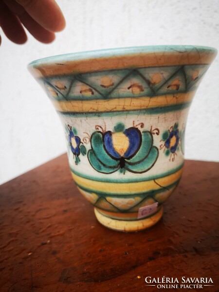 Art deco, retro gorka gauze vase, colorfully hand painted. Video too!