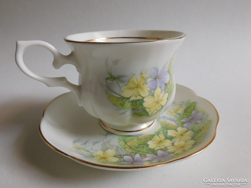Cambridge garden English long coffee set with primrose and violet pattern