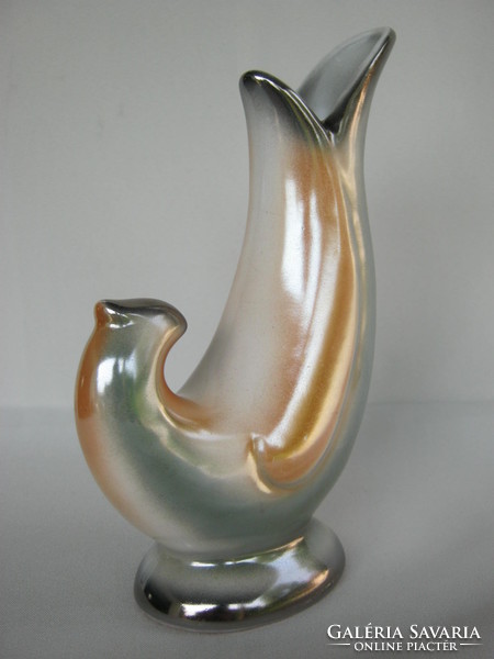 Retro iparművész kerámia madár váza