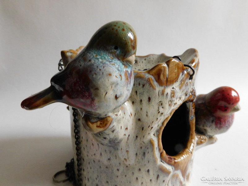 Ceramic bird feeder