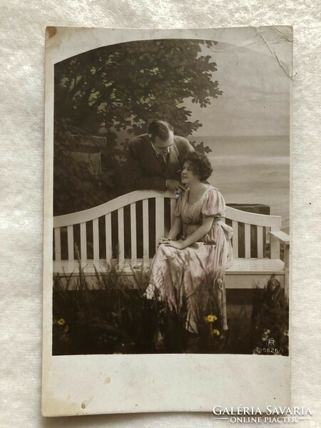 Antik romantikus  képeslap                               -2.