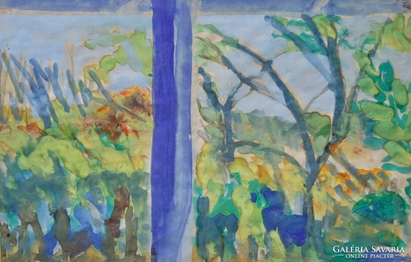 View from the window - msg mark, watercolor (full size 45x37.5 cm)