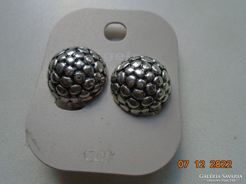 Brand new niello silver-plated raspberry eye-shaped Dutch Almere earrings, clip