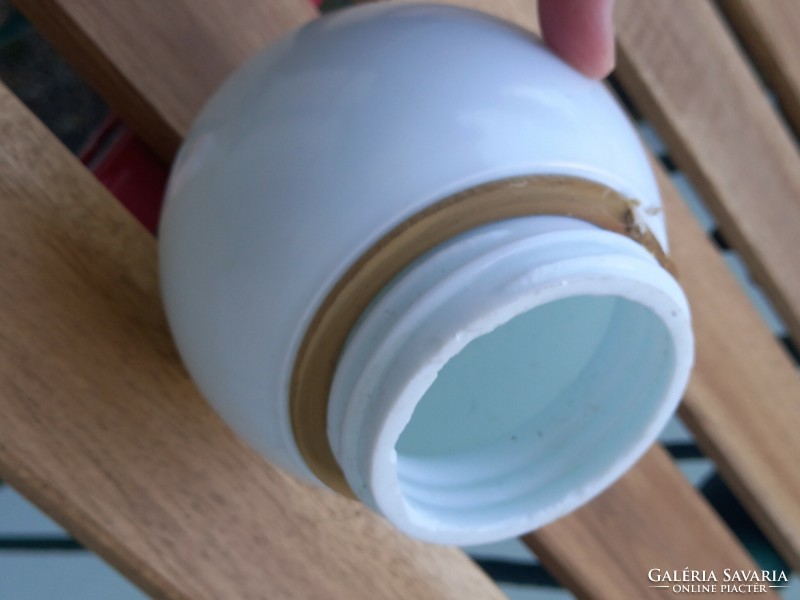 Small, retro-midcentury milk glass hood, in original condition