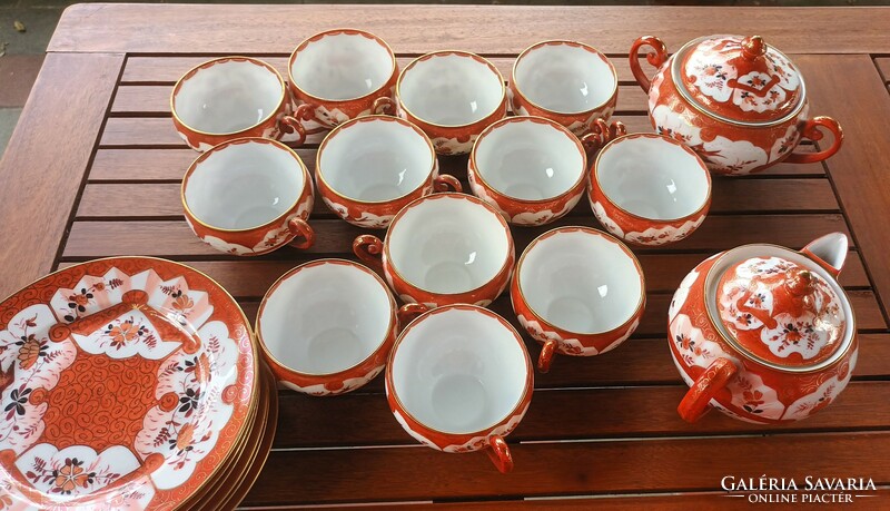 Pirkenhammer eggshell porcelain tea set with oriental pattern