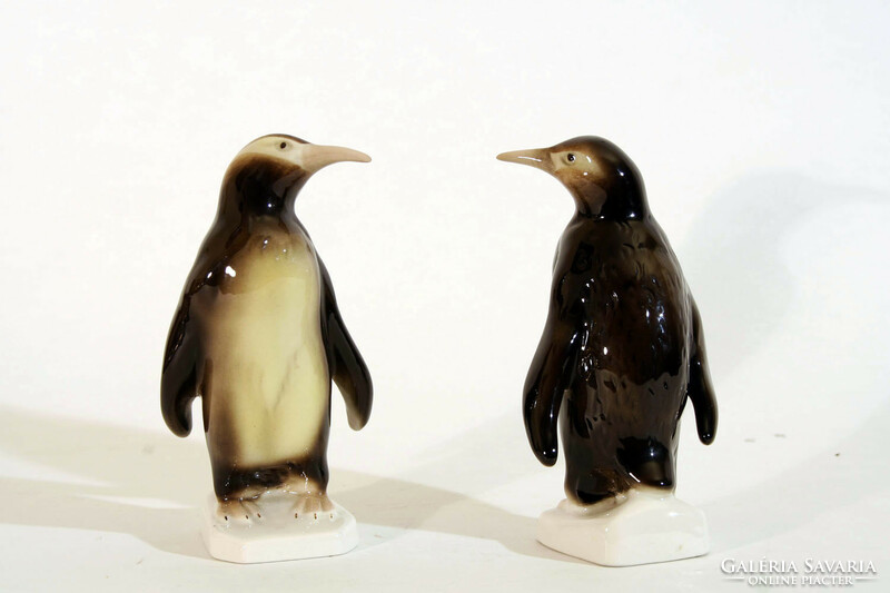 Royal dux pair of penguins 15cm flawless 1918-1945. Porcelain penguin
