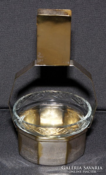 Art deco marked match & cigarette with original polished glass insert, flawless from 1920