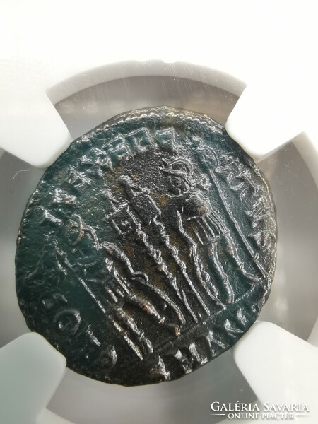 Bronze coin of Constantius ii, 337-361. Ae3/4 (bi nummus), ngc certified