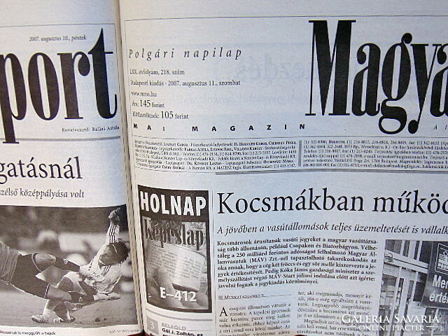 August 11, 2007 / Hungarian nation / birthday!? Original newspaper! No.: 22432