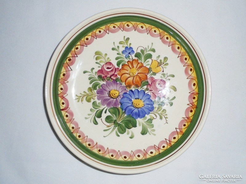 Austrian ceramic plate - wechsler Tyrolean ceramics austria - hand painted, floral pattern