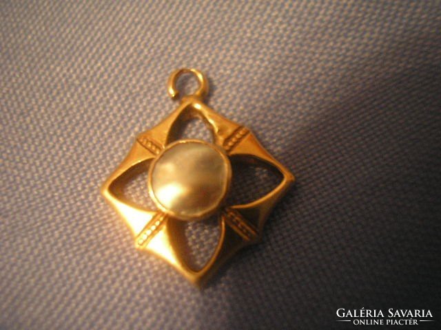 14K artistic custom gold + mother of pearl medallion rarity creator of the late bardócz brown