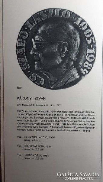 István Kákonyi: cs. László Szabó, bronze plaque