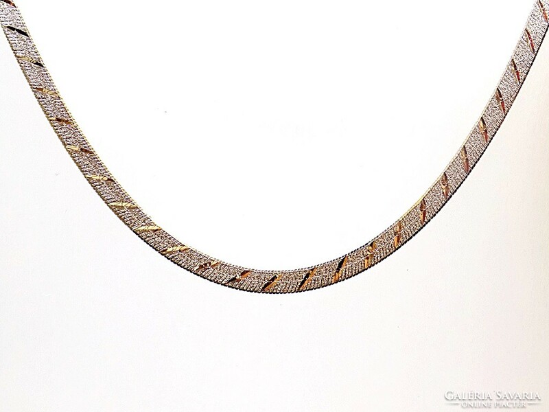 Engraved silver leaf chain (zal-ag104275)