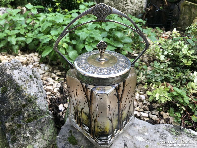 Art Nouveau glass jar. 1900.