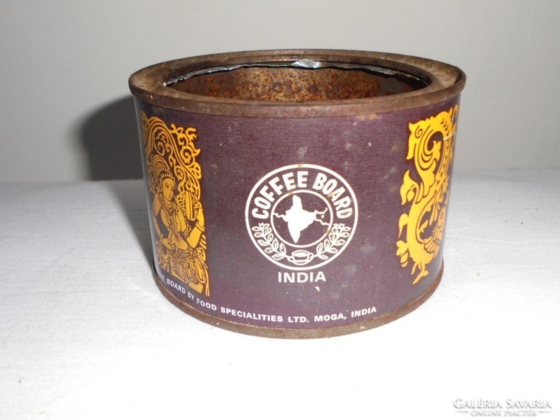 Retro Kávés fémdoboz pléh doboz - Indian Instant Coffee - 1970-es évekből