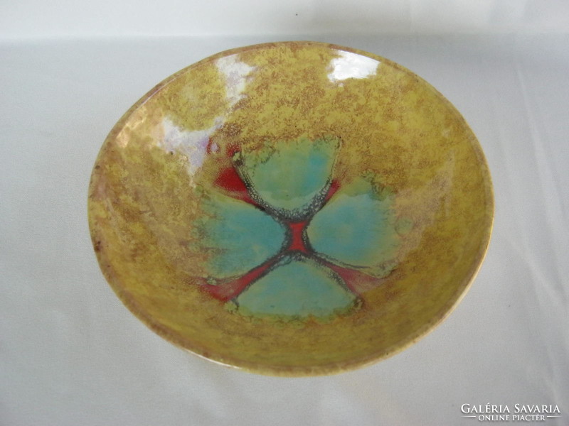 Juried industrial artist retro ceramic wall bowl 18 cm