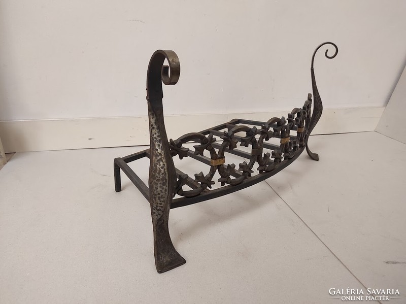 Heavy ember holder for antique wrought iron stove fireplace 389 6246