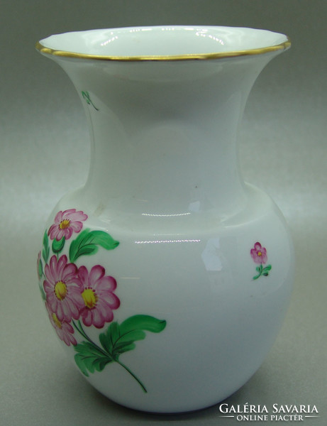 B337 Herendi kiváló állapotú virágmintás váza 14,5 cm