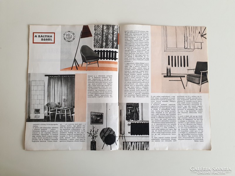Régi retro 1964 Lakáskultúra folyóírat 2. szám ikonikus mid century fotel asztal bútor