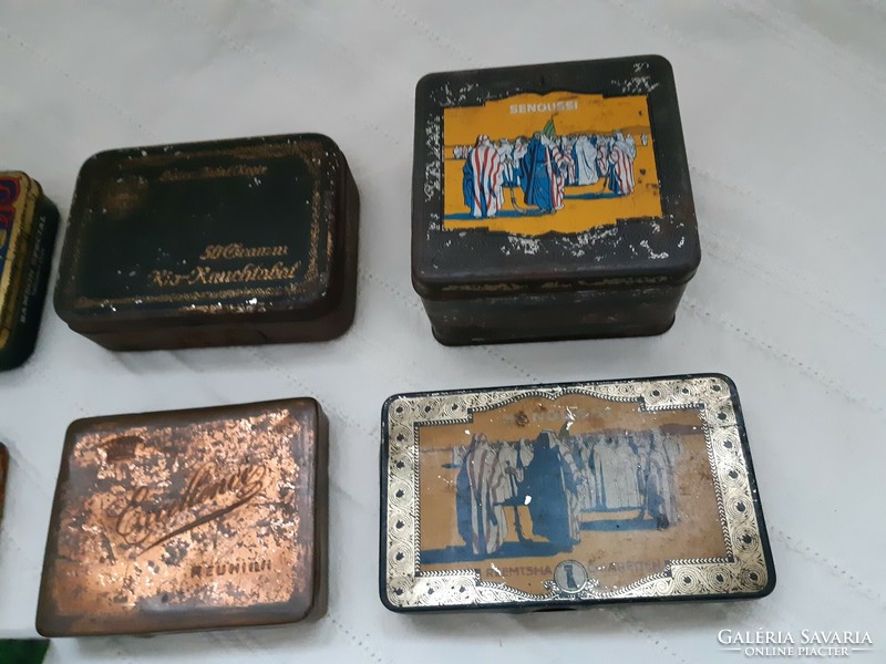 Old metal cigarette cigar boxes