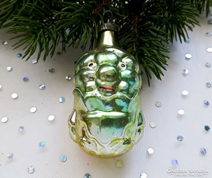 Retro Russian Christmas tree figural ornament broccoli elf 8cm