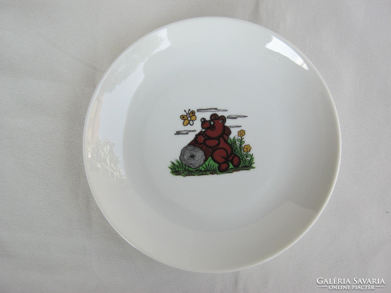 Hollóházi porcelán macis gyerek mese tányér