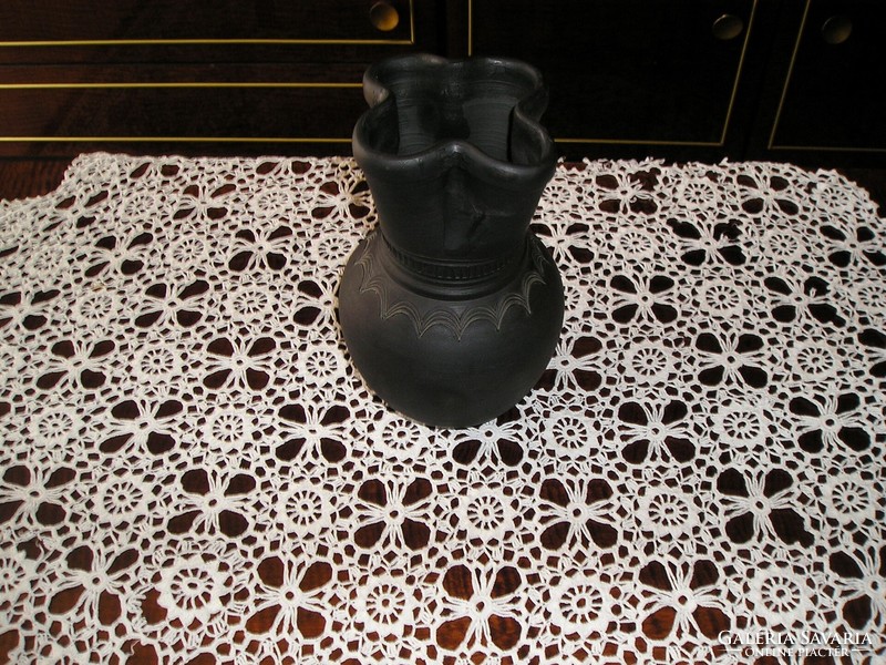 Karcagi kerámia - fekete matt váza, 25 cm